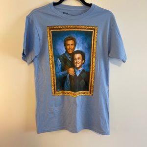 Step Brothers Family Portrait Tee Photo Graphic Tee Blue Size S
